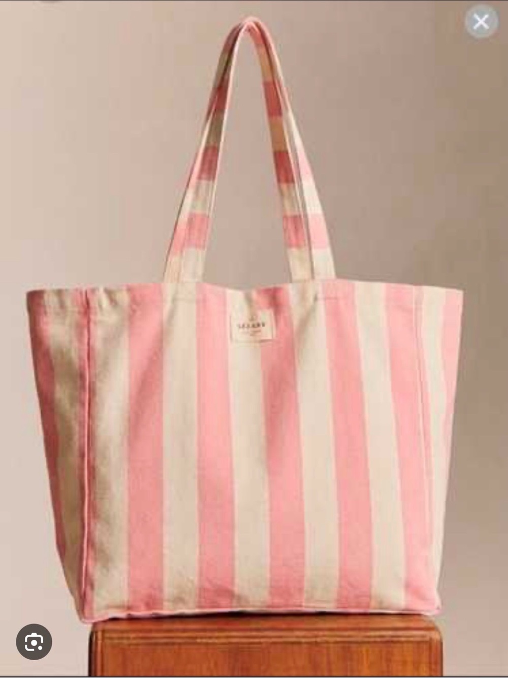 FREE Sézane Stripes Pink/Ecru Canvas Tote Bag